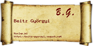 Beitz Györgyi névjegykártya